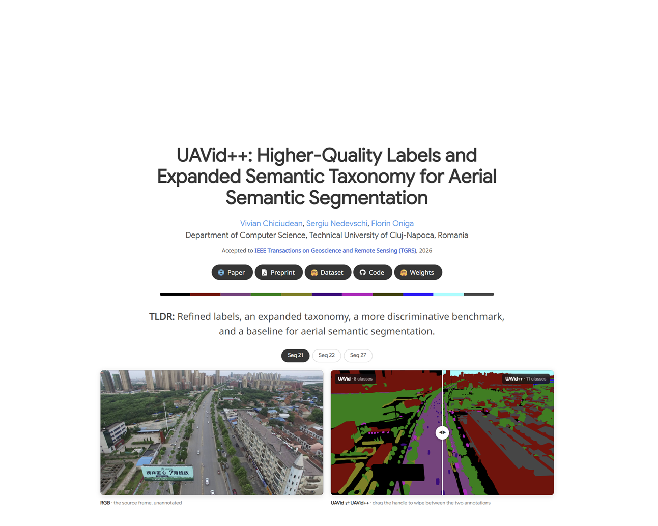 UAVid++ - re-annotated aerial semantic segmentation labels over a UAV scene